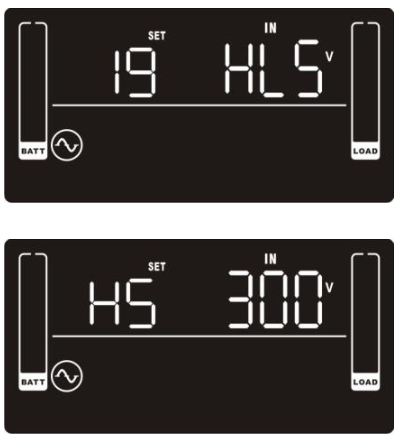 UPS Setting #19 Voltage Input Window