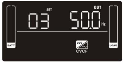 UPS Setting #3 Frequency setting