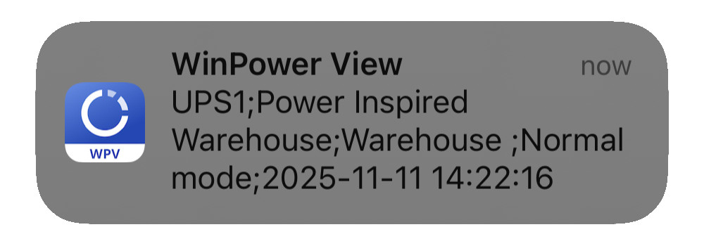 IoT UPS WinPower View Notification